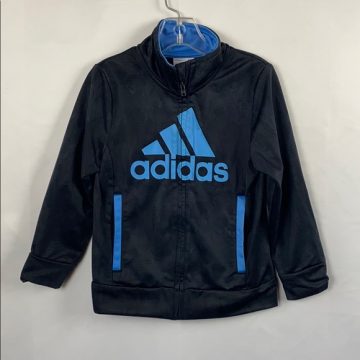 Adidas AG6114 Boys Zip Jacket Blue-Gray 2 pockets size 7,8