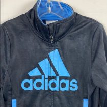 Adidas AG6114 Boys Zip Jacket Blue-Gray 2 pockets size 7,81