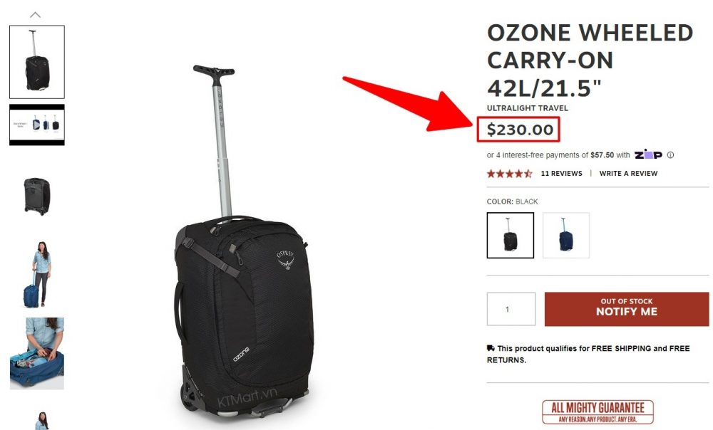 Osprey Ozone Wheeled Carry-on 42L-21.5” ktmart 9