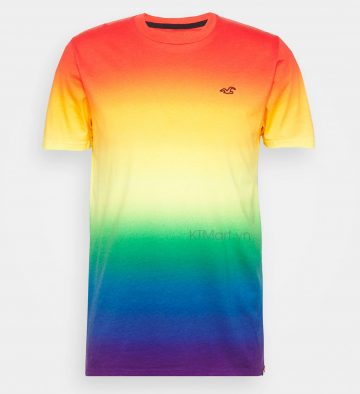 Hollister Pride Capsule Icon Logo Rainbow Ombre T-Shirt in Multi ktmart 0