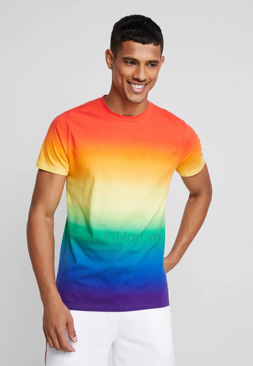 Hollister Pride Capsule Icon Logo Rainbow Ombre T-Shirt in Multi ktmart 3