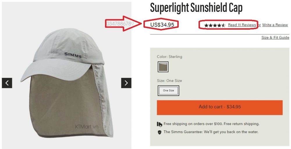 Simms Superlight Sunshield Cap ktmart 3