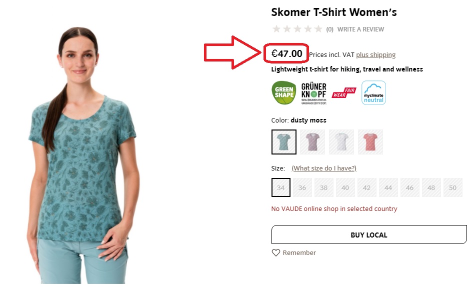 Vaude Skomer T-Shirt Women’s 41805 ktmart 10