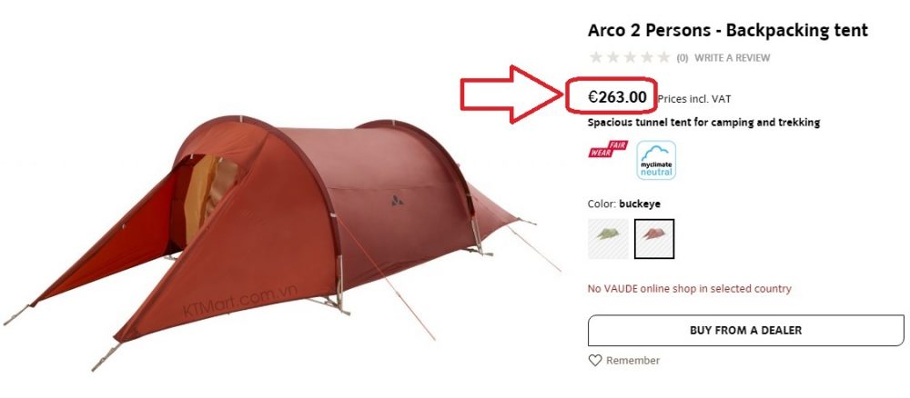 Vaude Arco 2 Persons Backpacking Tent 11496 ktmart 6