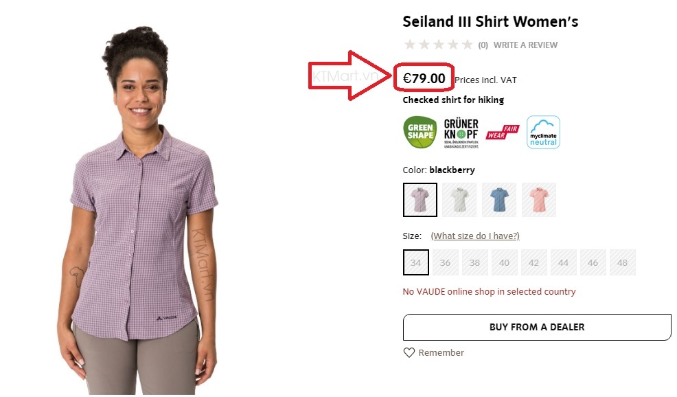 VAUDE Women’s Seiland Shirt III 42329 ktmart 5