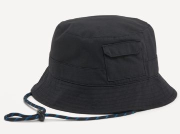Gender-Neutral Drawstring Pocket Bucket Hat for Kids