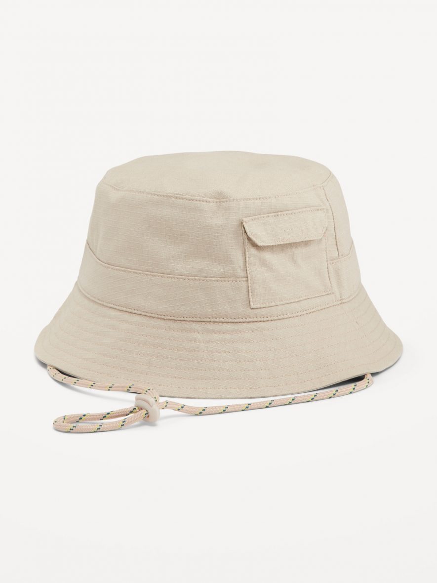 Gender-Neutral Drawstring Pocket Bucket Hat for Kids1