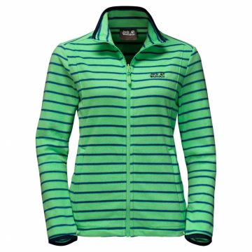 Jack Wolfskin 1704731 Womens Kiruna Striped Fleece Jacket - Spring Green