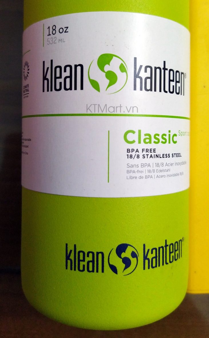 Klean Kanteen Narrow Classic 18oz Water Bottle Green Apple ktmart 00