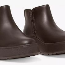 Fitflop F-Mode Leather Flatform Zip Ankle Boots GM2-167 Chocolate Brown ktmart 2