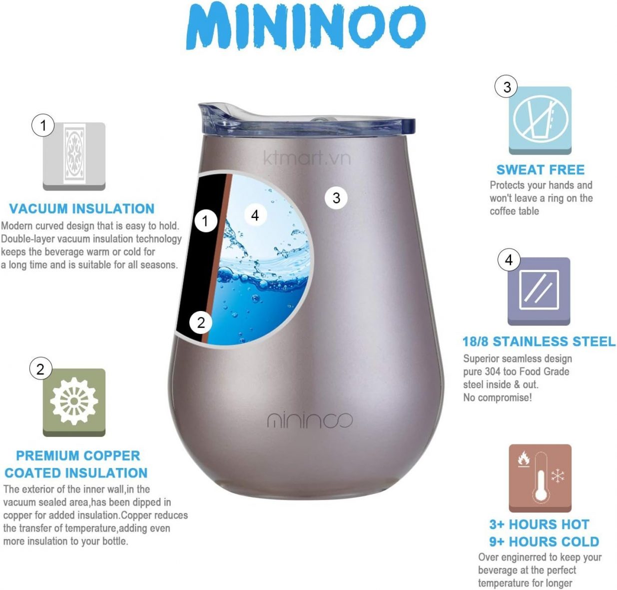 Cốc giữ nhiệt Mininoo Cup 12oz-360ml