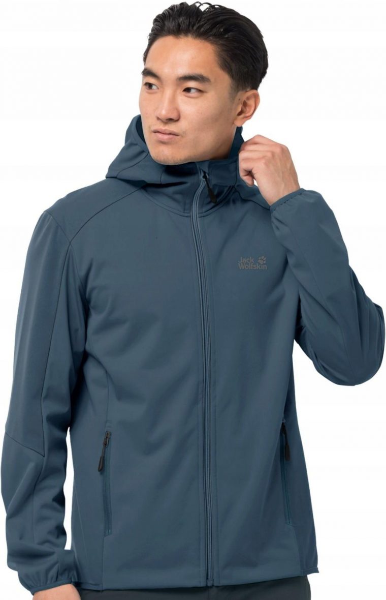 Áo khoác chống thấm, chống gió nhẹ MEN’S SOFTSHELL JACK WOLFSKIN 1306921 GO HIKE WITH HOOD M size 2XL