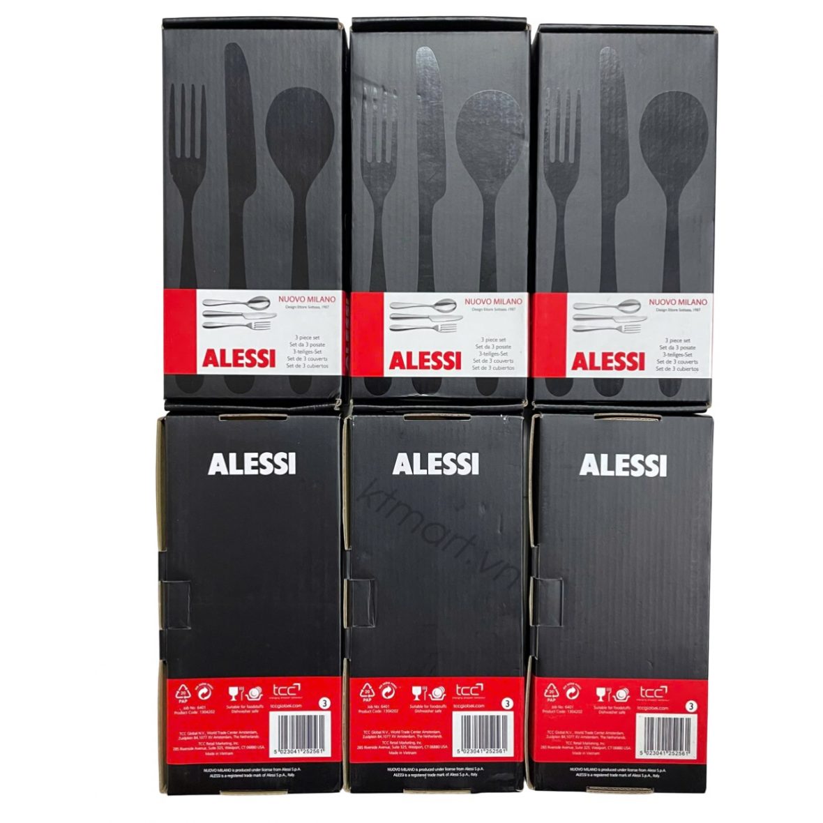 Alessi 3 Piece Cutlery Set – Nuovo Milano Design 1987 1304202 ktmart 5