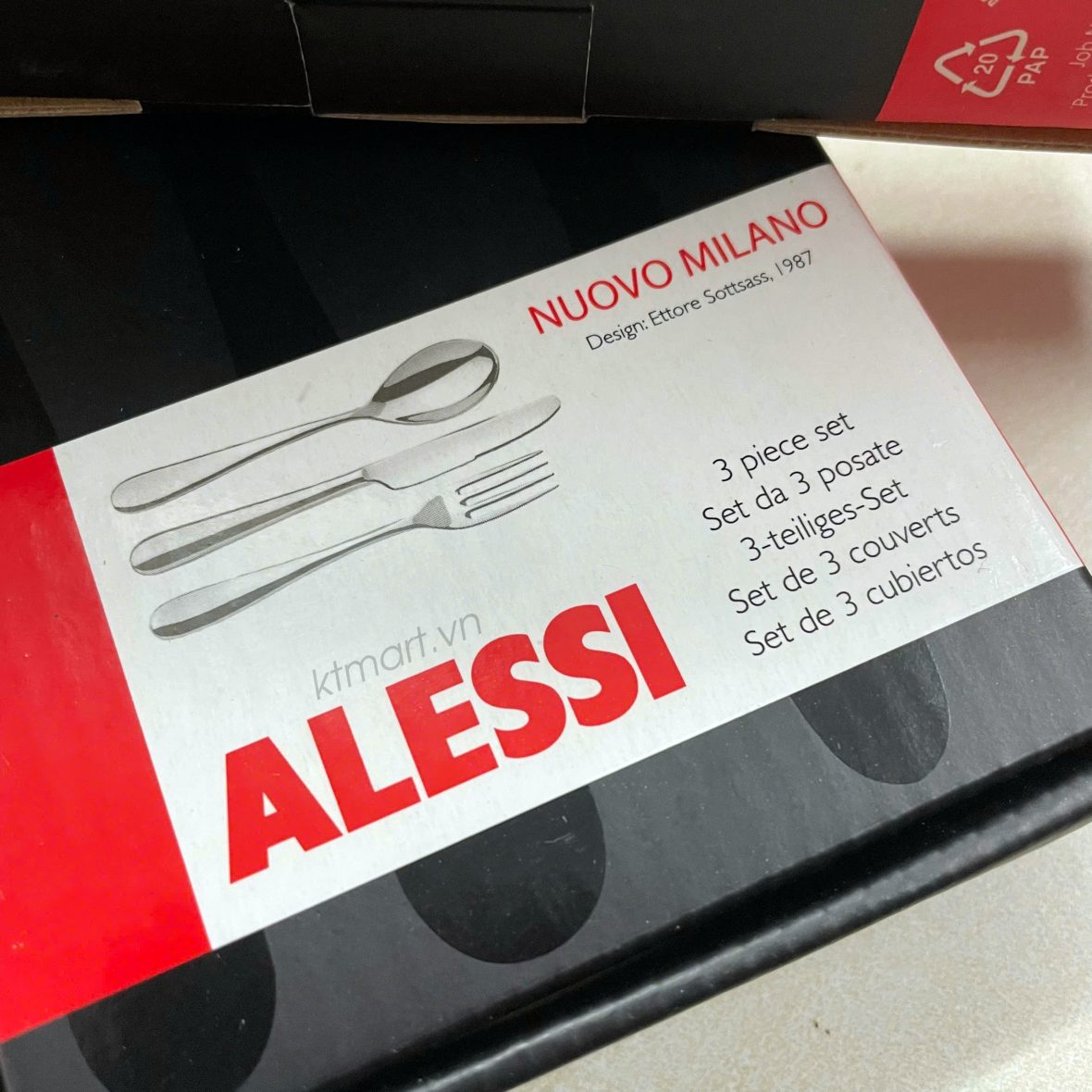Alessi 3 Piece Cutlery Set – Nuovo Milano Design 1987 1304202 ktmart 7