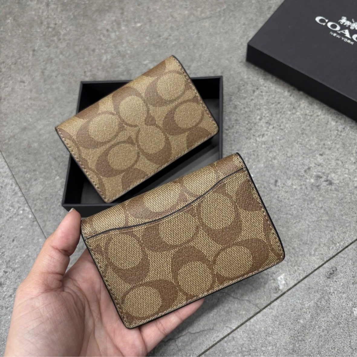 Coach Card Holder Signature Canvas F66549 ktmart 3