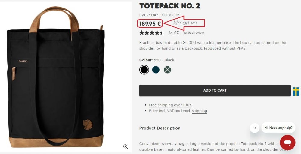 Fjallraven Totepack No.2 24229 Black ktmart 6