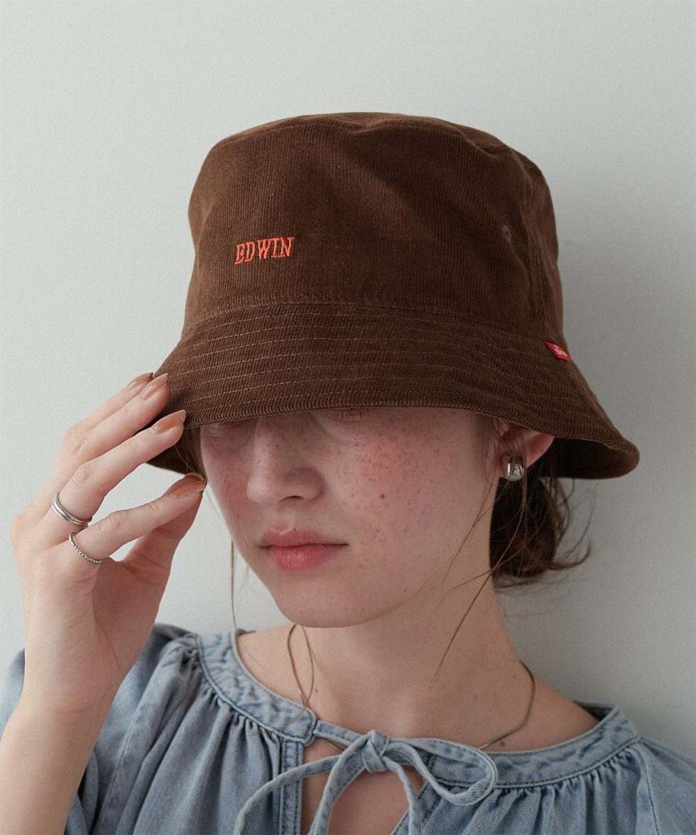 EDWIN Corduroy Embroidered Bucket Hat size 58cm9