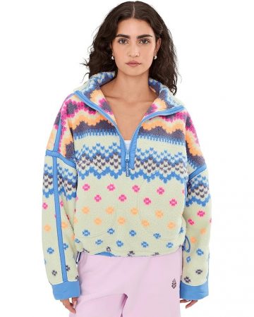Free People Printed Mountain High Half Zip Fleece